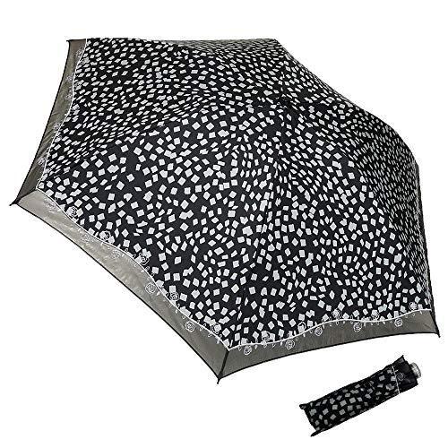 買得 晴雨兼用傘 マサキ 折りたたみ傘 596501（ブラック） ブロック柄Ｘオーガンジー切継ぎ ローズ刺繍 1級遮光 雨傘