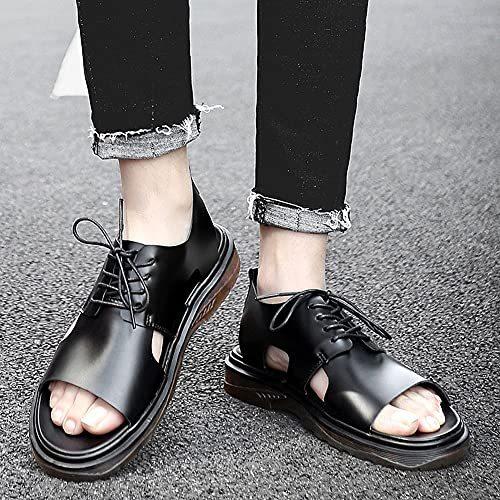 Aooar ファッションサンダル メンズ ビーチシューズ カジュアル レースアップ レザー フラット アウトドア 紳 グラディエーターサンダル Www Geminicorp Be