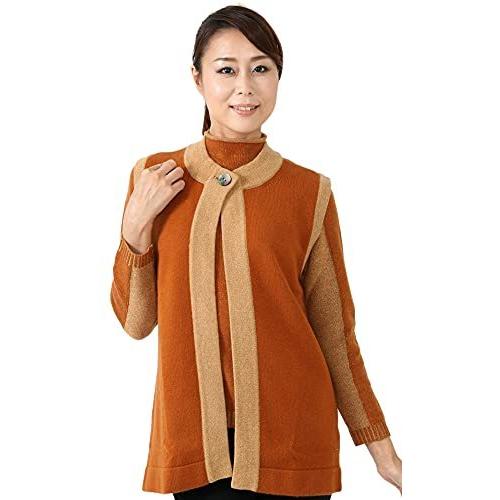 Gobi ゴビ カシミヤ１００ レディース ベスト カラー オレンジ ニット カシミヤベスト カシミヤ カシミア 17年最新入荷