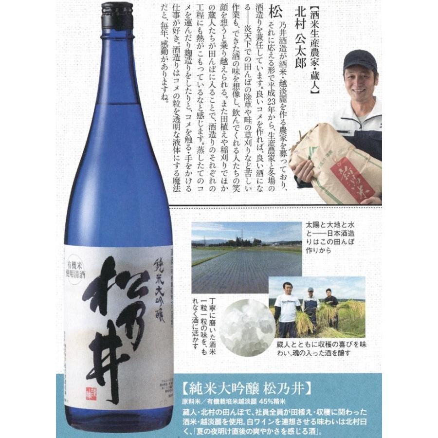 松乃井 純米大吟醸 箱付き 1800ml 日本酒 新潟 十日町 地酒 1升瓶 お酒