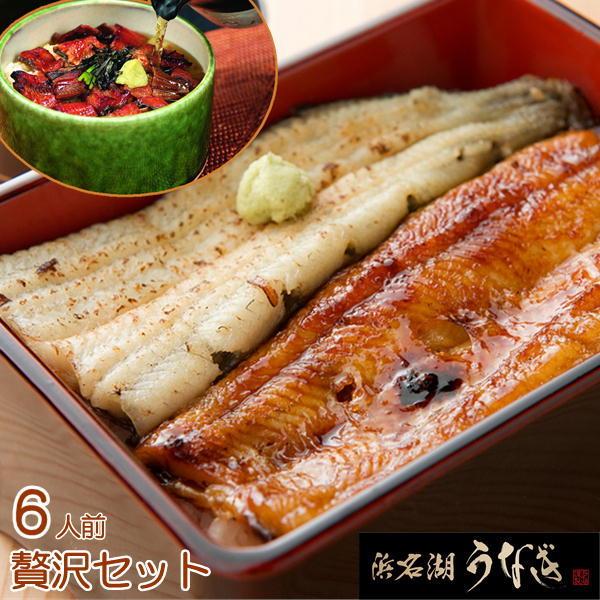 浜松 浜名湖 うなぎ贅沢セット 6人前 蒲焼＆白焼 うなぎ茶漬け U910222 (お吸い物付き) 静岡 国産 ギフト 代引き不可