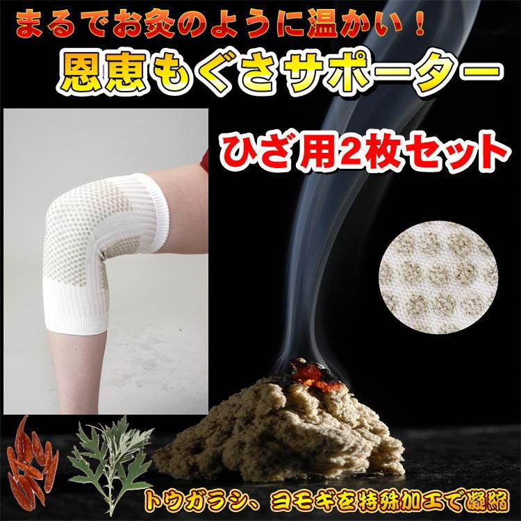 温恵もぐさサポーター ひざ用2枚組 GY02 シルク 神戸生絲 日本製 温恵サポーターの画像