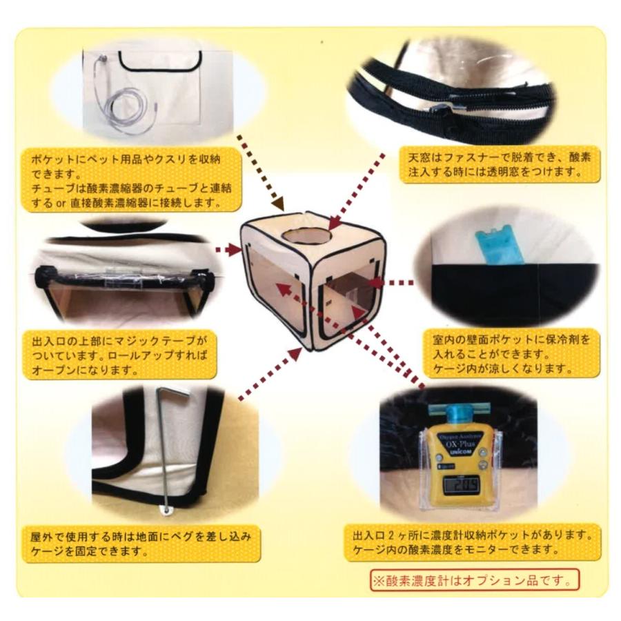 ペット用酸素室 ペットオキシホテル スクエア Mサイズ 60×90 ペット用酸素室 ペットオキシホテル スクエア Mサイズ 60×90