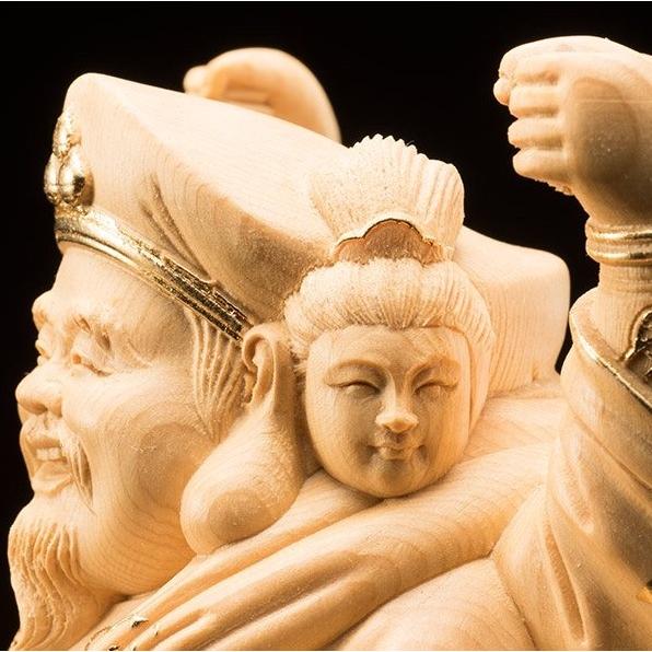 楽天市場】三面大黒天 弁財天 毘沙門天 置物 七福神 木彫り 長寿 開運