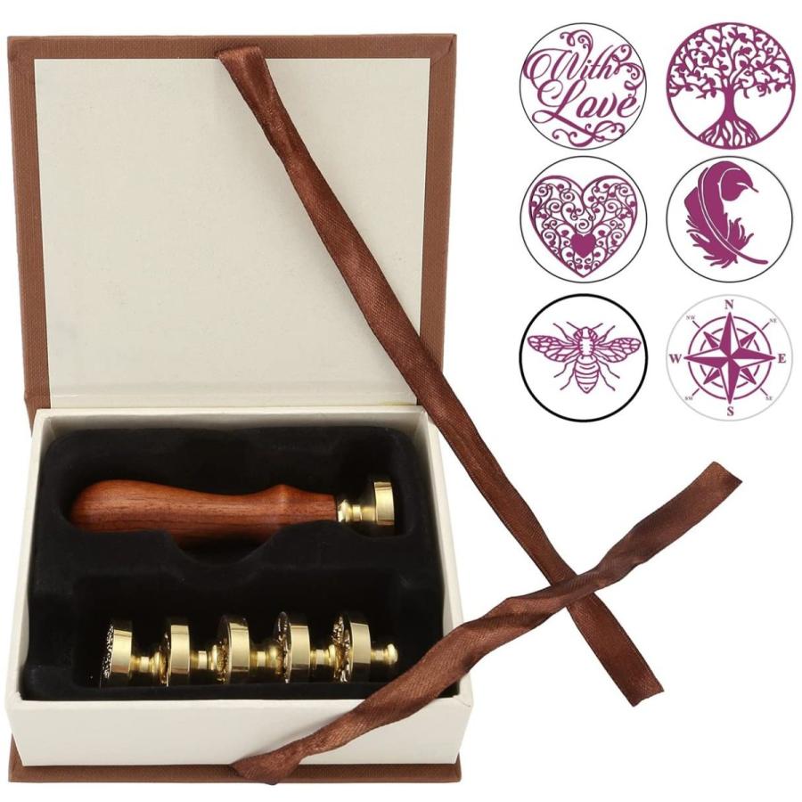 Jsdde シーリングワックス 6本 お花 クラシック スタンプ ツリー バラ プレゼントに 印章 告白 手紙 祝福 結婚祝い 英文字 蝋封 記念日 最大96 オフ 蝋封