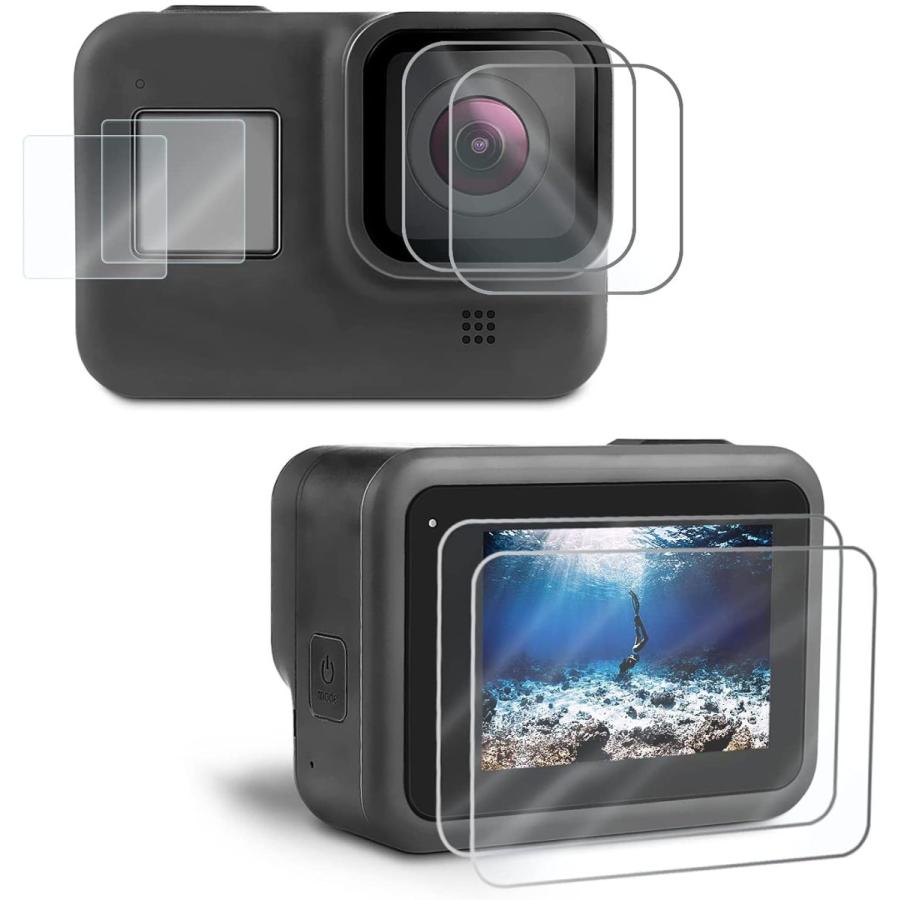 6枚 スクリーンプロテクター GoPro Hero 8 ブラック フロントスクリーンフィルム + ウルトラクリア強化ガラススクリーンプロテクター +｜yuyushop123｜02