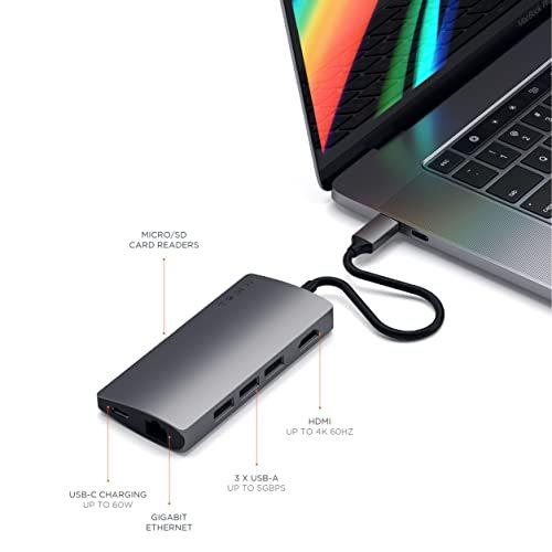 Satechi V2 マルチ USB-C ハブ 8-in-1 (スペースグレイ) 4K HDMI(60Hz), イーサネット, USBC PD充電,｜yuyuyu｜05