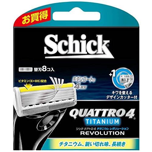 シック Schick クアトロ4 4枚刃 チタニウムレボリューション 替刃 (8コ入)｜yuyuyu