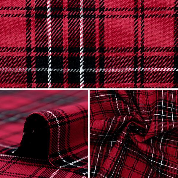 数量5から】 生地『ベーシックチェック タータンチェック レッド
