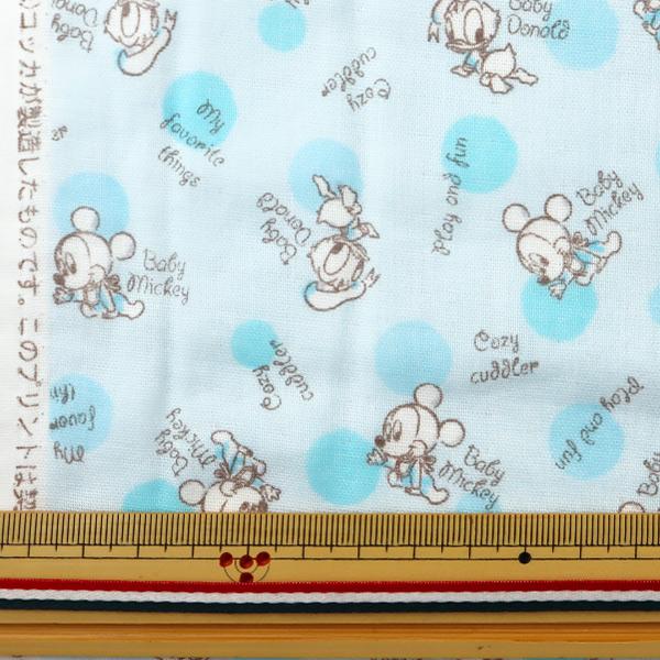 数量5から 生地 Wガーゼ ダブルガーゼ ディズニー ベビー ミッキーマウス ドナルドダッグ サックス Kokka コッカ ユザワヤ 通販 Paypayモール