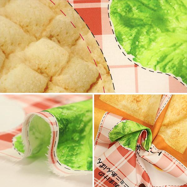 生地 『パン屋さん カットクロス 約110cm×約100cm 赤 C-PANYASAN-RE