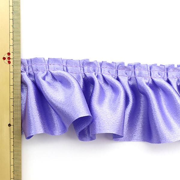 数量5から フリルリボンテープ サテンボックスフリル 幅約6 5cm 18番色 紫 650bf 18 ユザワヤ 通販 Paypayモール