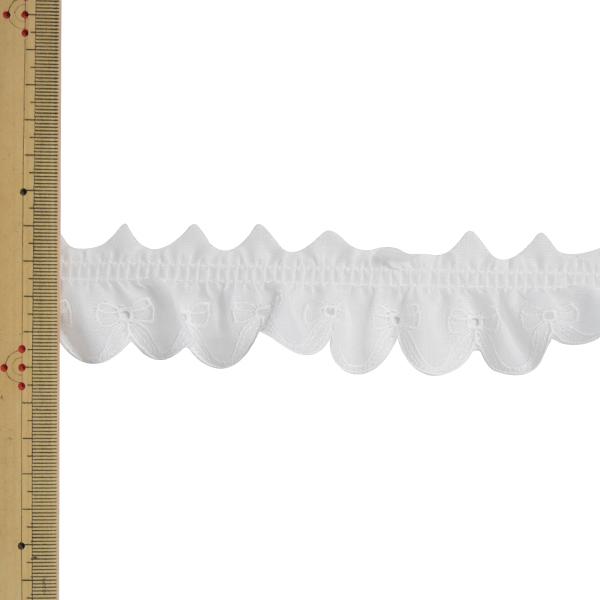 数量5から】 レースリボンテープ 『フリルコットンレース 6872TK 00番