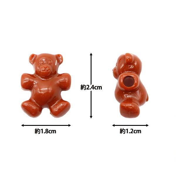 ビーズ 『プラスチックビーズ テディベア ブラウン K3603』 MIYUKI 