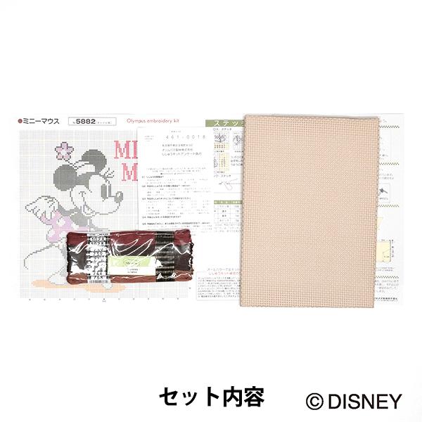 刺しゅうキット 『ディズニー 刺繍キット クッション ミニーマウス (キャメル) 5882』 Olympus オリムパス | Disney | 01