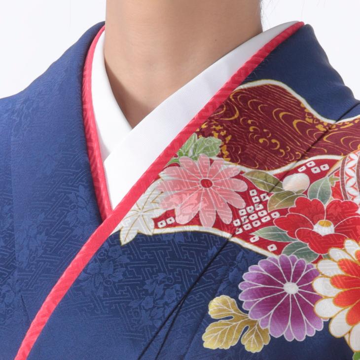 振袖 中古 フルセット 成人式 Lサイズ 古典 青・紺系 正絹 結婚式 卒業式 セット 20635 爆買の画像