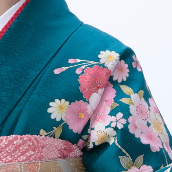 振袖 成人式 フルセット Lサイズ 花柄 青・紺系 正絹 結婚式 振袖 成人式 フルセット Lサイズ 花柄 青・紺系 正絹 結婚式