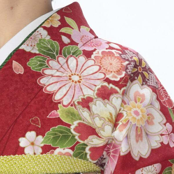 成人式　振袖フルセット　1133 正絹振袖　赤　花柄 楽天市場】【成人式 振袖 レンタル】成人式 振袖|成人式振袖