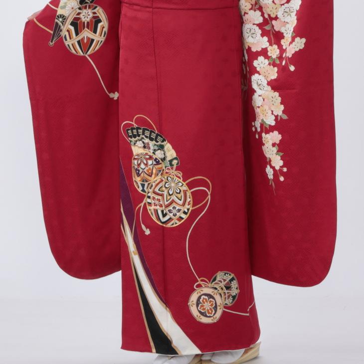 京都きもの友禅 振袖 中古 フルセット 成人式 Lサイズ まり 赤 京都きもの友禅 振袖 中古 フルセット 成人式 Lサイズ まり 赤