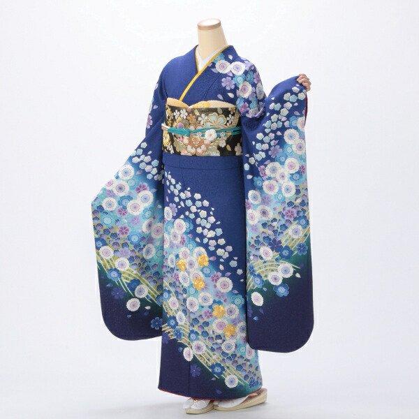 花柄振袖 フルセット着物 レディース京都きもの友禅成人式草履バッグ付き