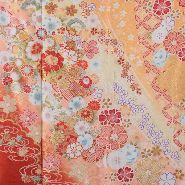 正絹　振袖セット　ピンク　成人式 楽天市場】【成人式 振袖 レンタル】RS894 正絹 ピンク ハート