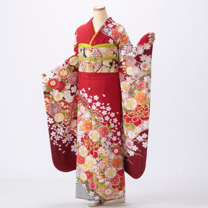 京都きもの友禅 振袖レンタル (成人式期間外) 振袖 フルセット Lサイズ