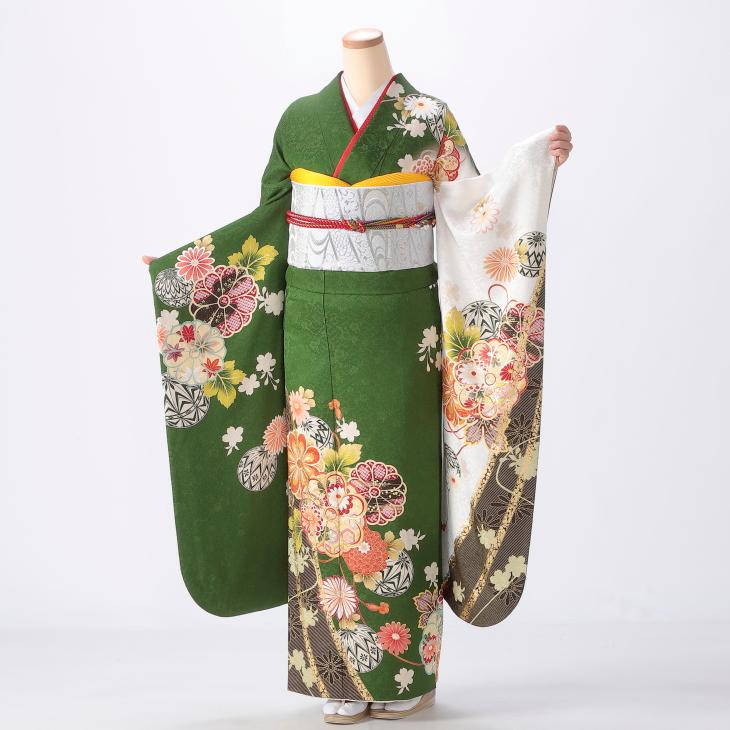 京都きもの友禅 振袖レンタル (成人式) 振袖 フルセット Lサイズ 古典 