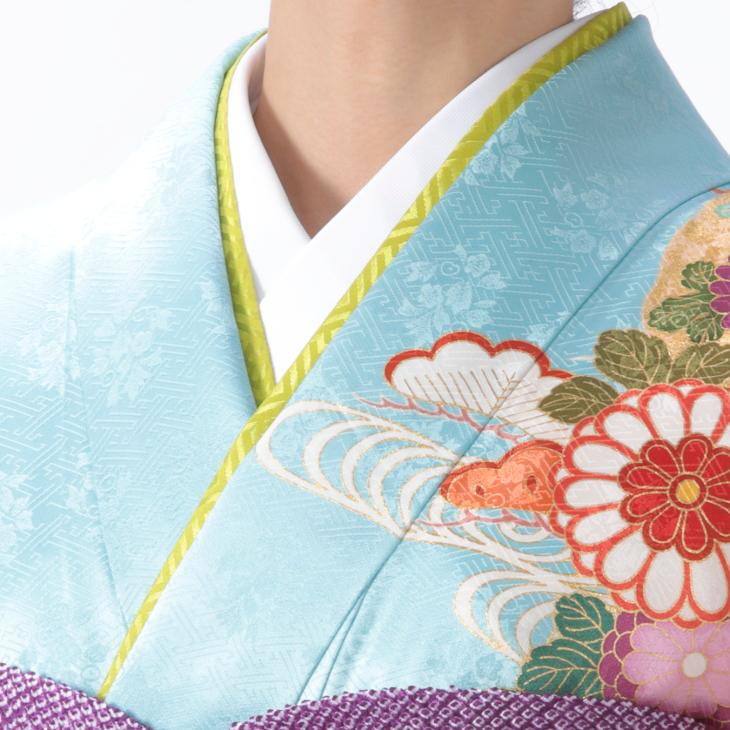 【美品】振袖フルセット 京都きもの友禅 成人式 正絹 京都きもの友禅 振袖 中古 フルセット 成人式 Mサイズ 古典 青・紺系