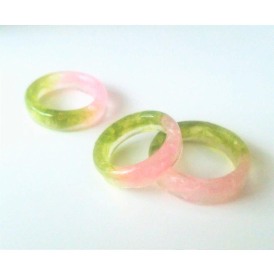 レジンヘアゴム 桜 薔薇 春 ピンク ホワイト ピンキーリング 1-20号