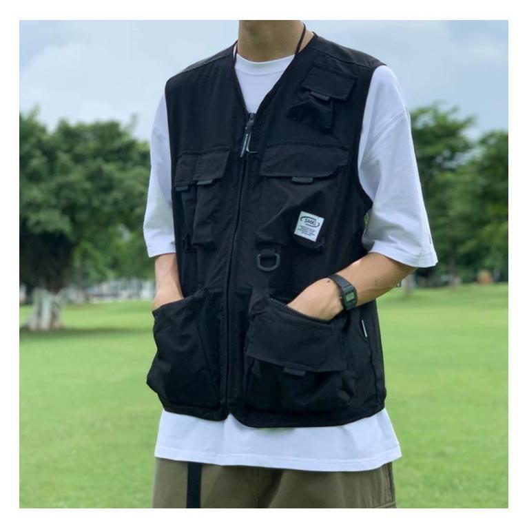 ベスト 多ポケットベスト メンズ アウトドア フィッシングベスト 前