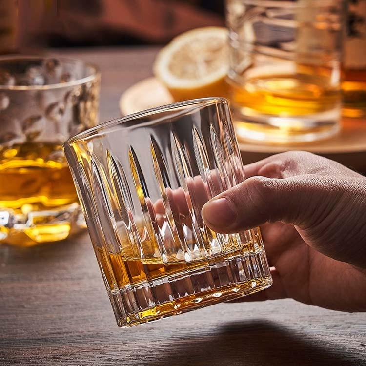 ロックグラス コップ スピングラス 360度回転 285ml 日本酒 タンブラー