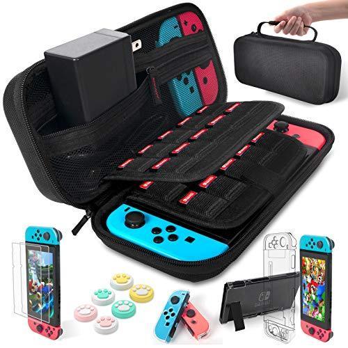 本物新品保証 Nintendo Switch 対応 Switchケース スイッチケース Acアダプター収納可能switchカバー 9in1セット 収納 ケース 超薄