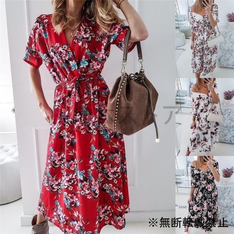 ワンピース レディース 夏 40代 きれいめ マキシワンピース 花柄 ｖネック ロング 30代 40代 50代 着痩せ Naghcaivh7 Www Vishwa Co In