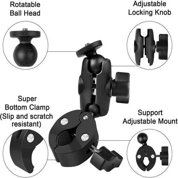 カメラブラケットinsta360 1x2x3 バイク用超クランプgopro 11 10 9 バイク自撮り棒アクセサリー｜yuzuriha-store｜03