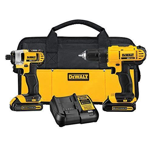 【お買得】 DEWALT 20V Dri (DCK240C2),Yellow/Black 2-Tool Kit, Combo Drill Cordless Max その他道具、工具