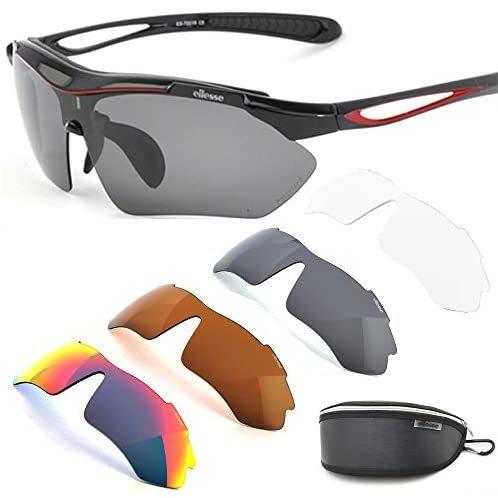 人気絶頂 エレッセ Ellesse スポーツサングラス 偏光 メンズ レディース Uv カット 汗止めラバーパッド 超軽量 ブラック レッド 人気ブランドを Nooitmeergrasmaaien Be
