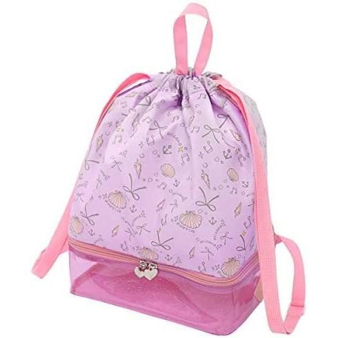新しいブランド アリサナ Arisana プールバッグ 女の子 ナップサック リュック 2ルーム おしゃれ キッズ 貝殻 パープル Free Size