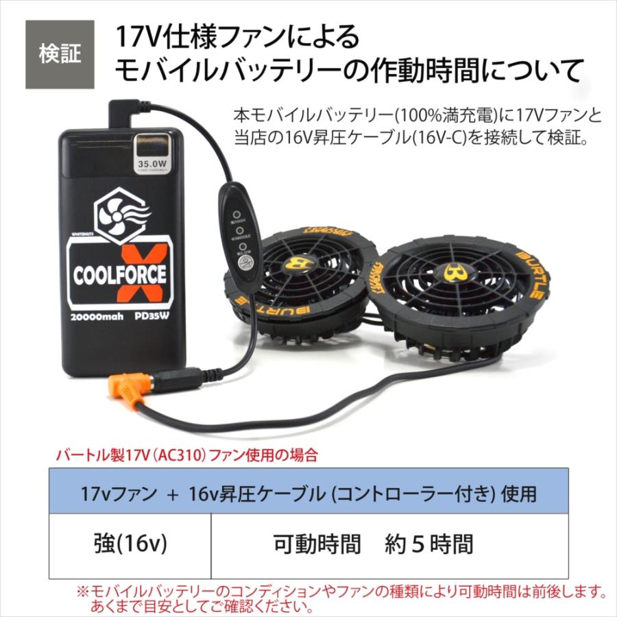 モバイルバッテリー 20000mAh 空調ウェア ファンバッテリー PD35W 急速 