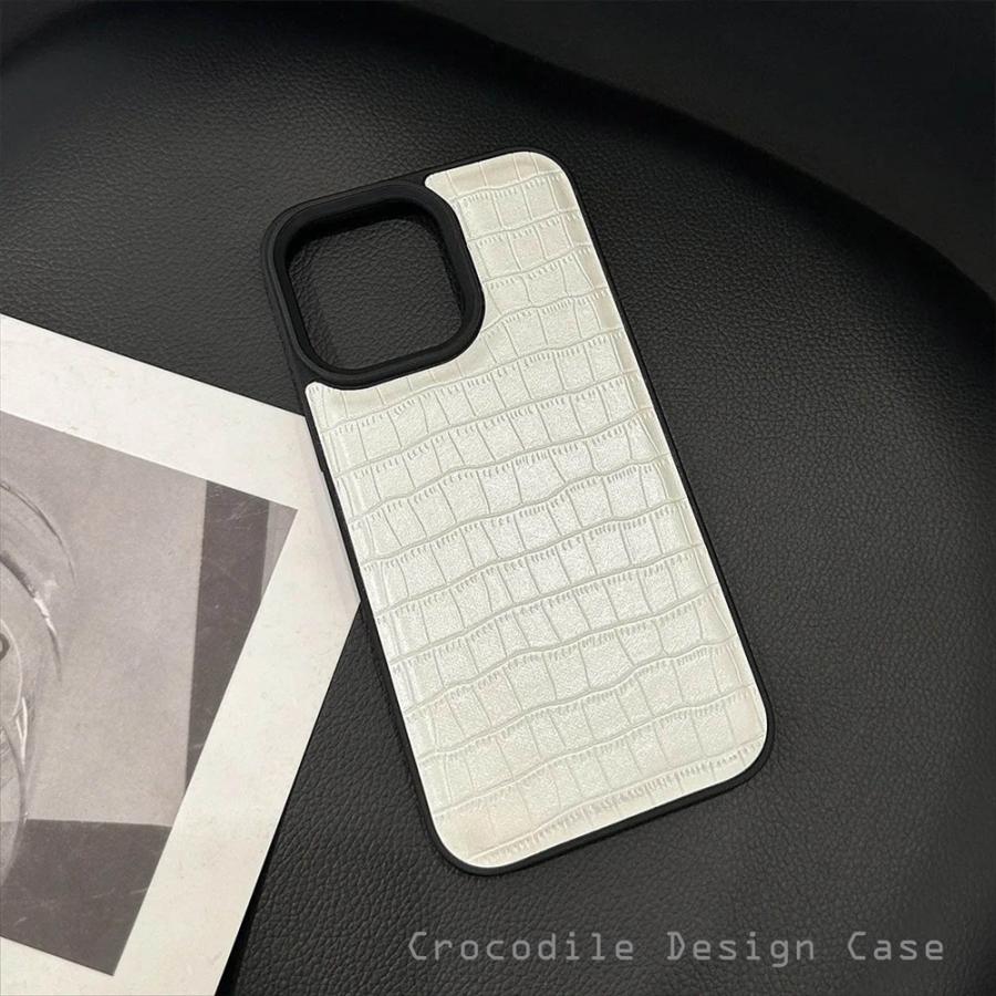 iPhone15 iPhone14 ケース クロコダイル調 クロコ柄 ワニ柄 TPU