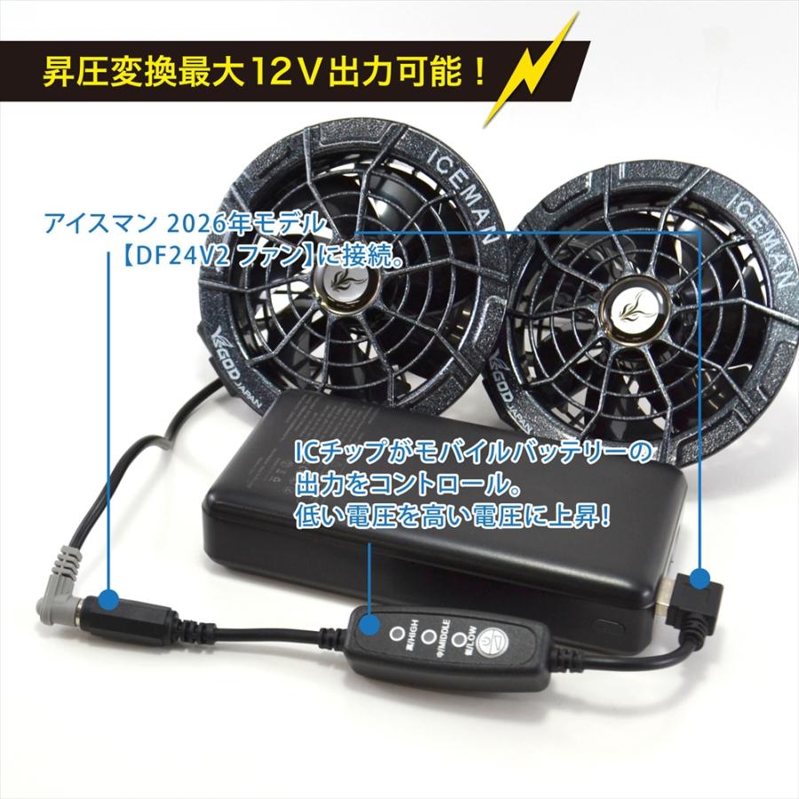 アイスマンバッテリー24v ファンセット(ブラシレスモーター)(スマホ
