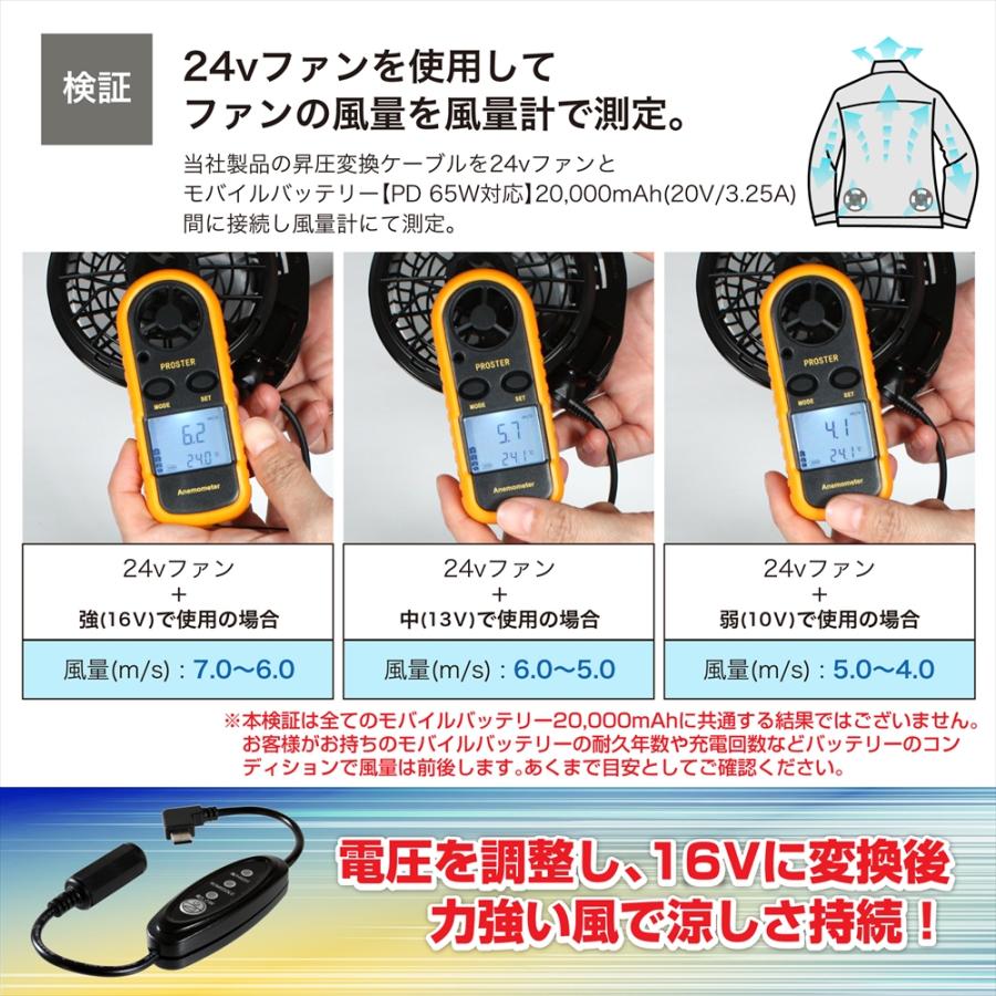 サンエス 24V仕様 RD9420PH RD9320PH 対応 Type-C昇圧 アダプター 16V