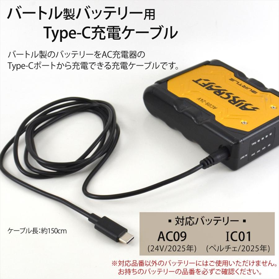 WHITENUTS（ホワイトナッツ） バートル製バッテリー 対応 Type-C 充電