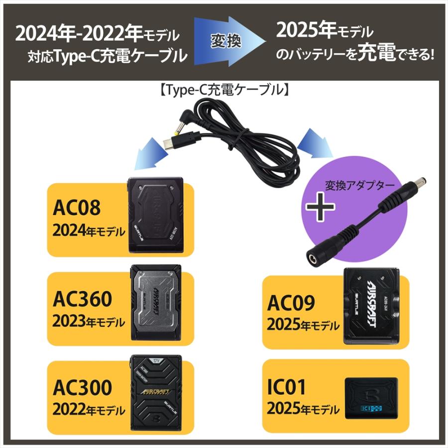 BURTLE（バートル） 変換アダプターセット バートル製バッテリー 対応