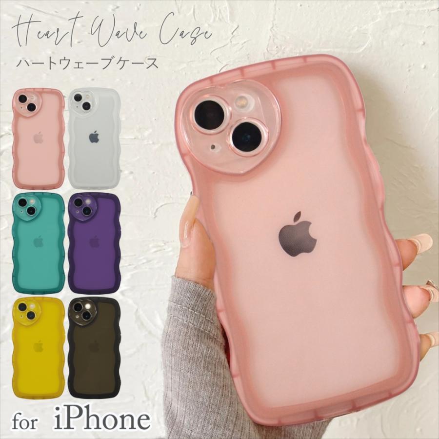 スマホケース ウェーブ iPhone15 ケース ハート iPhone15Pro