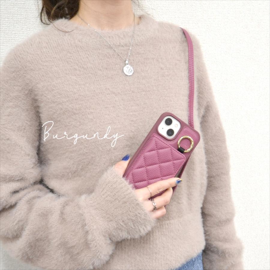 スマホケース ショルダー タイプ iPhone16 pro plus キルティング