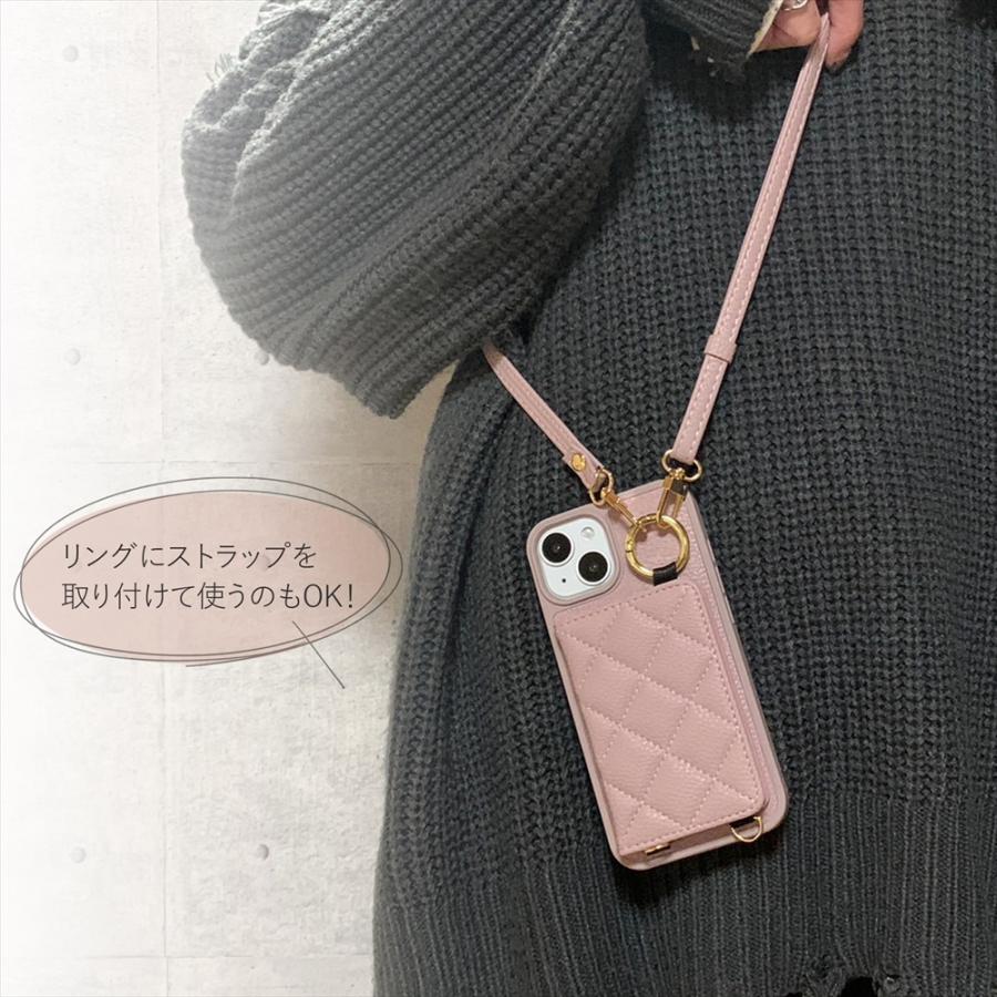 スマホケース ショルダー タイプ iPhone16 pro plus キルティング