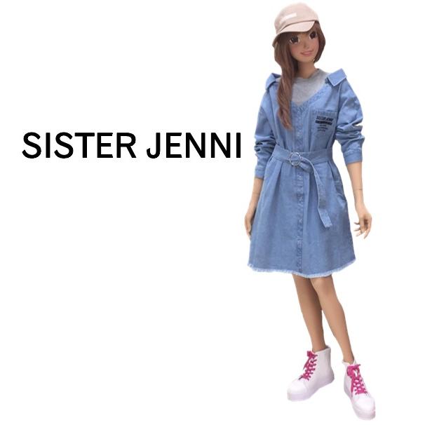 Off セール シスタージェニー Jenni 子供服 長袖 ワンピース 秋冬物 小学生 女児 女の子 ガールズ レイヤード風ベルト付デニムワンピース ベビー子供服のyykids 通販 Yahoo ショッピング