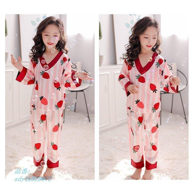 キッズ パジャマ 子供パジャマ 女の子 春夏 アイスシルク 可愛い 長袖 ナイトウェア セットアップ 部屋着 いちご 涼しい ルームウェア かわいい 寝巻き 無地 パジャマ タイプ タイプb Www Bollywoodpapa Com