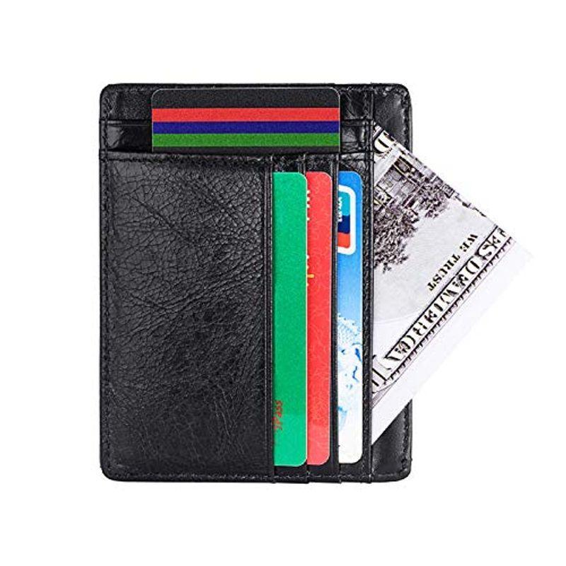 HooAMI カードケース 大容量 メンズ 財布 本革 薄型 スキミング防止 小銭入れ RFID クレジットカードケース 紳士 ファスナー付