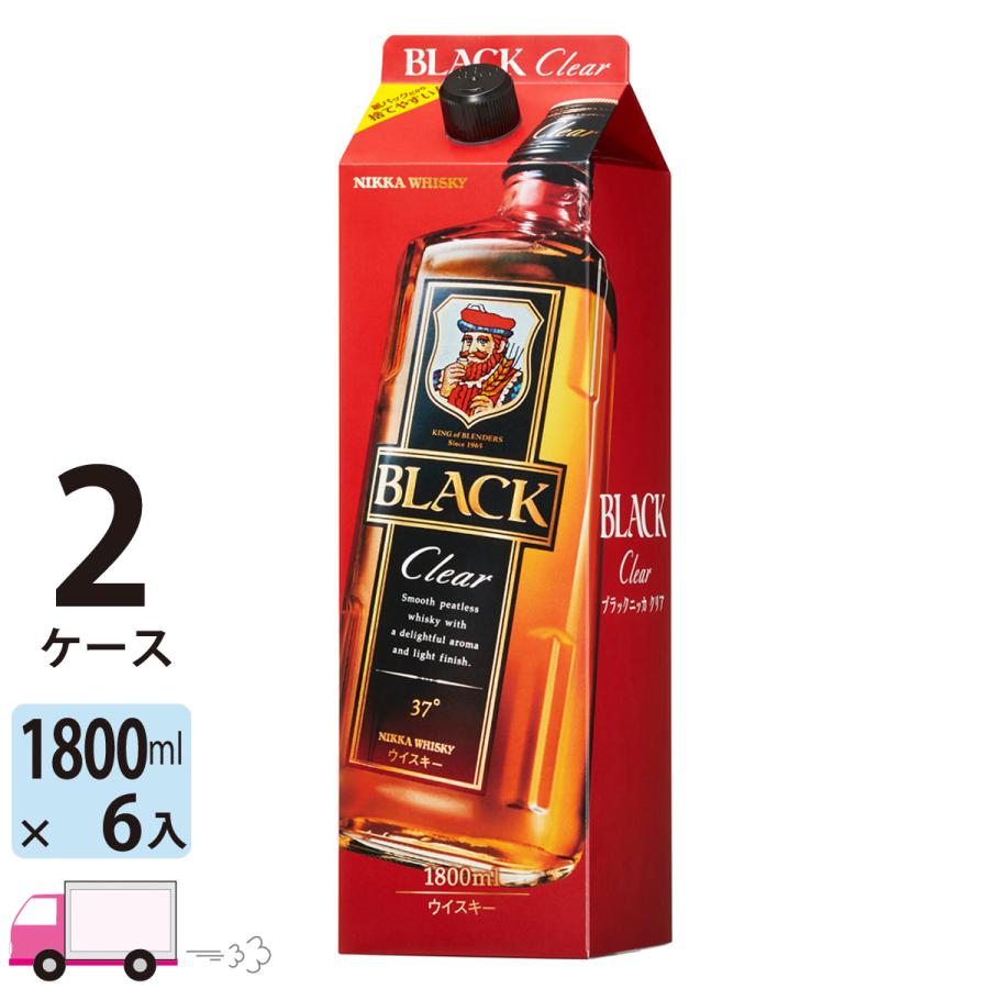 ブラックニッカ 送料無料 クリア 37度 紙パック 1800ml 6本入 2ケース  